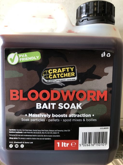 Crafty Catcher Liquid Bloodworm Bait Soak 1Ltr