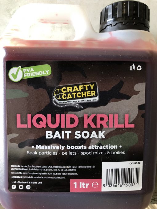 Crafty Catcher Liquid Krill Bait Soak 1Ltr
